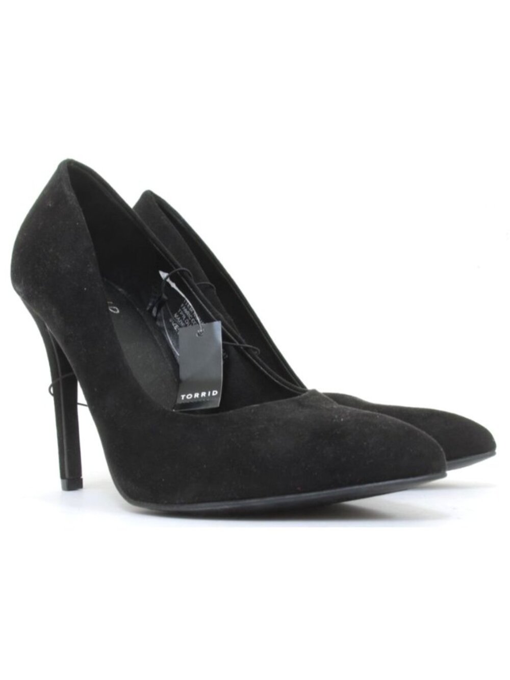 NWT Torrid Women's 9 Wide Width Pointed Toe Stiletto Pump Faux Black Suede Heels